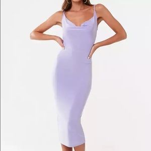 Lilac Midi Back Lace Dress